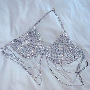 Sparkly Chain Halter Top